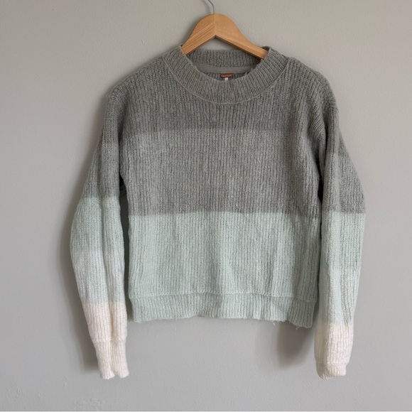 Free People Color Block Fuzzy Sweater - Picture 2 of 7